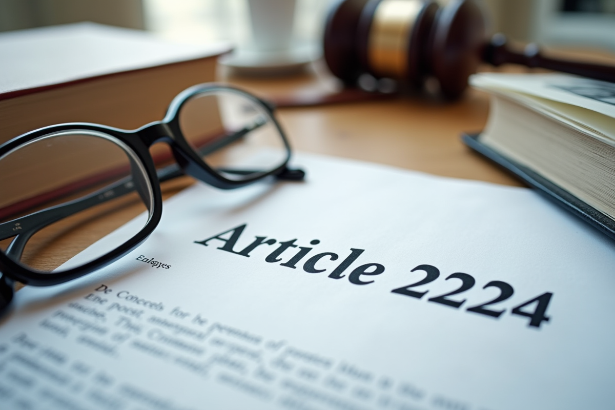 Document Article 2224 avec livres de droit et lunettes
