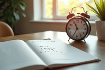 Bureau lumineux avec calcul du nombre de secondes dans une journée