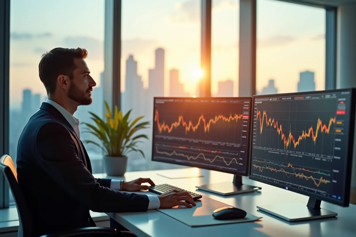 Gestionnaire d'actifs équilibrant des investissements sur le marché financier