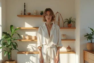 Vêtement en polyester recyclé soulignant les enjeux de la mode durable