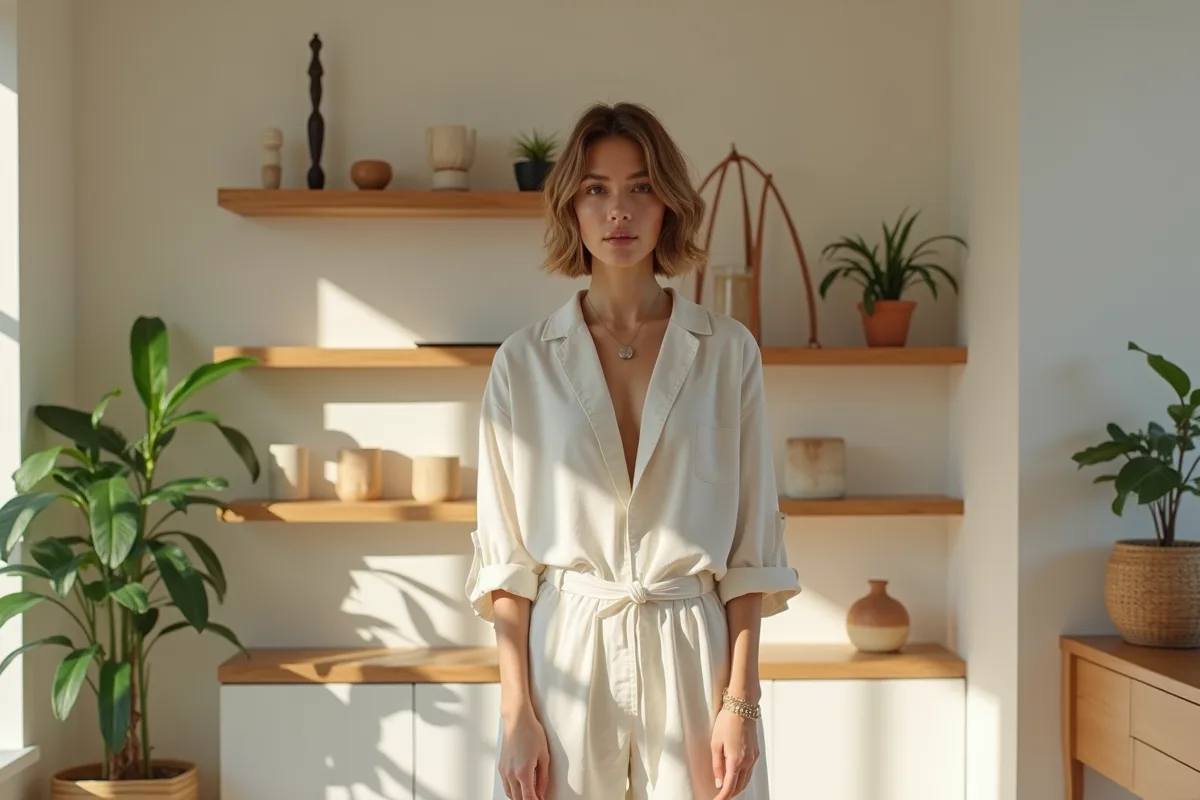 Vêtement en polyester recyclé soulignant les enjeux de la mode durable