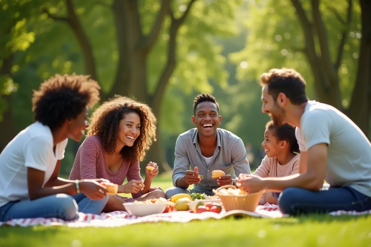 Enfants jouant ensemble, représentant la diversité culturelle d'une famille métissée