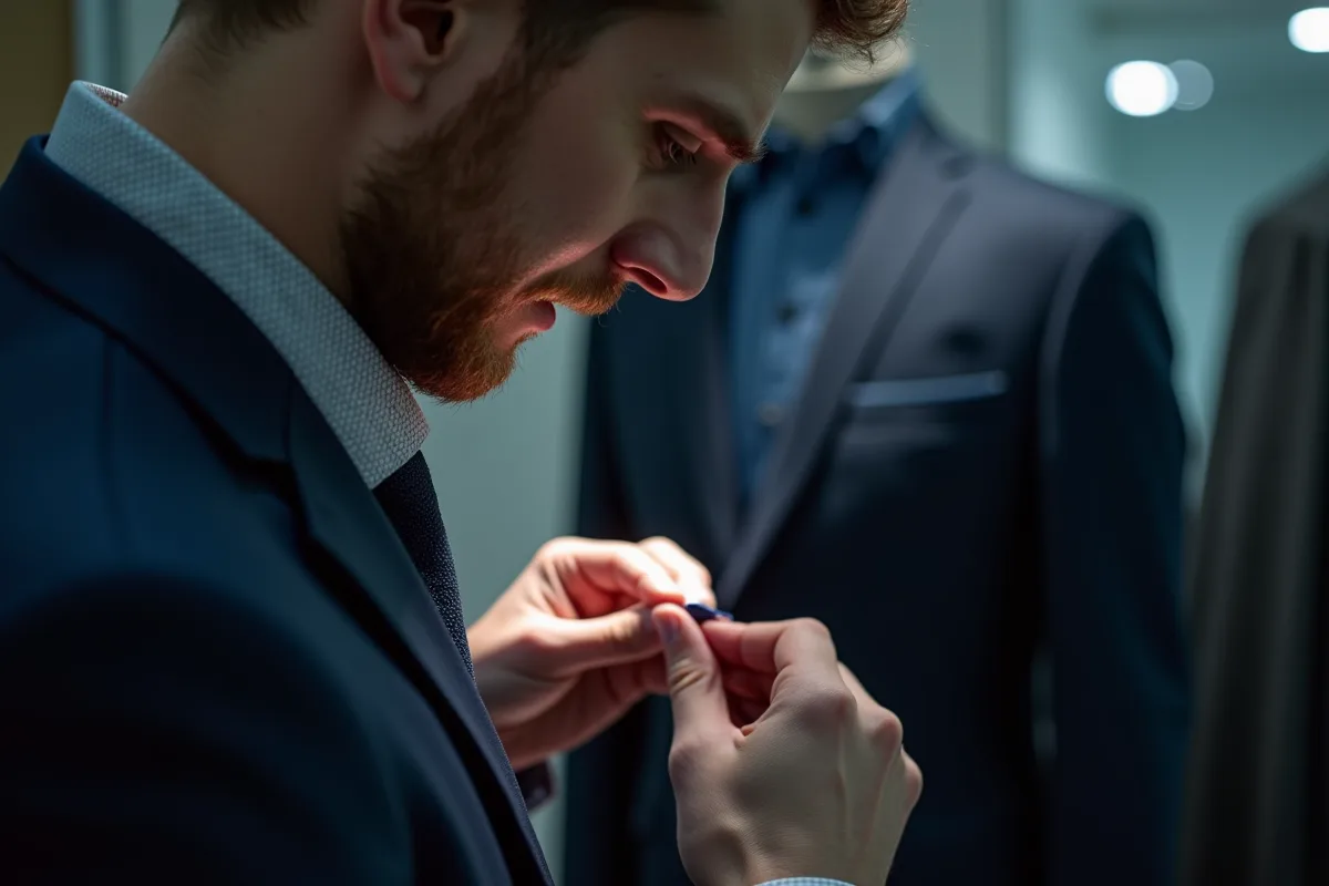 Détails de couture et étiquette de qualité sur un vêtement