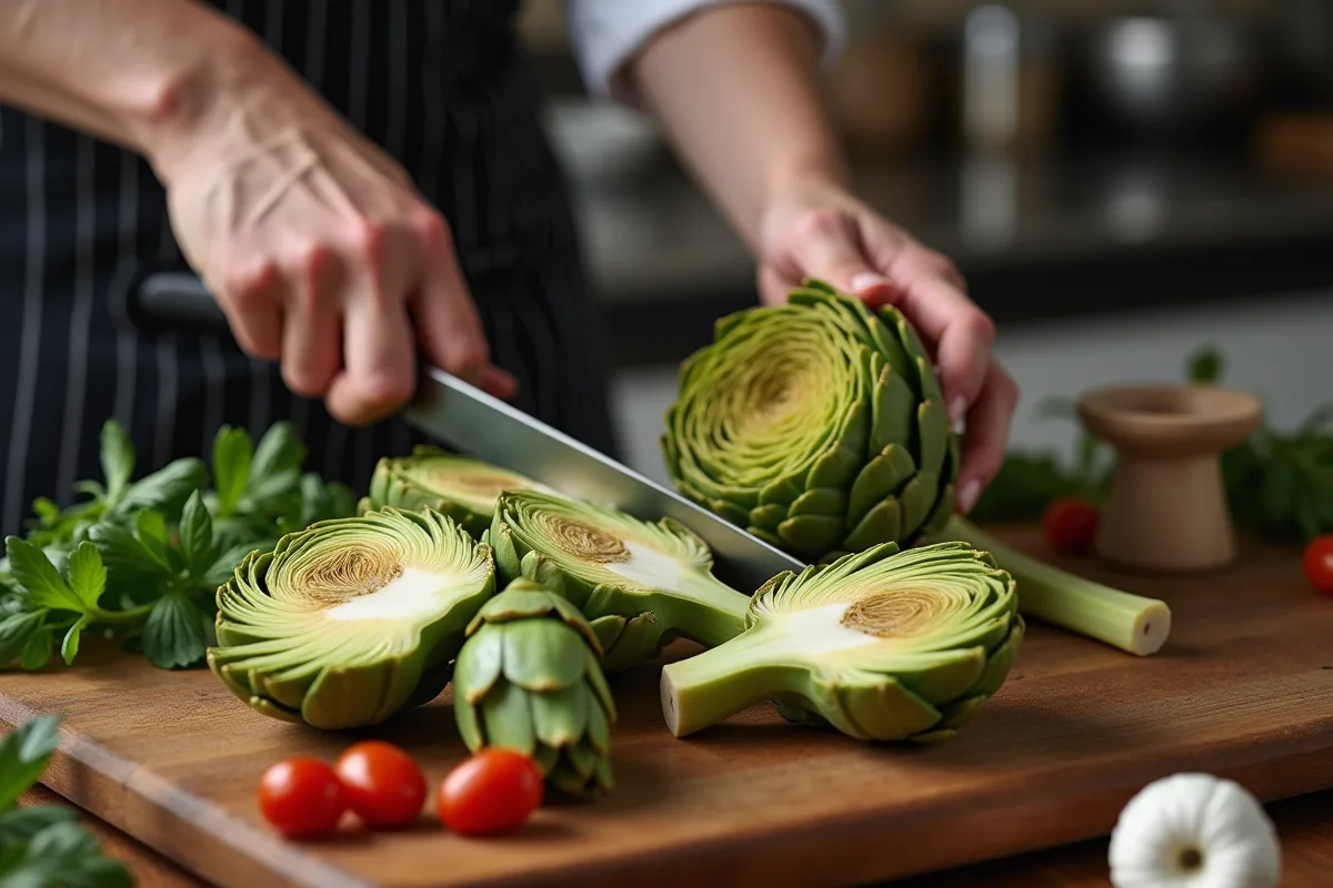 Artichauts prêts à être cuisinés avec soin et précision