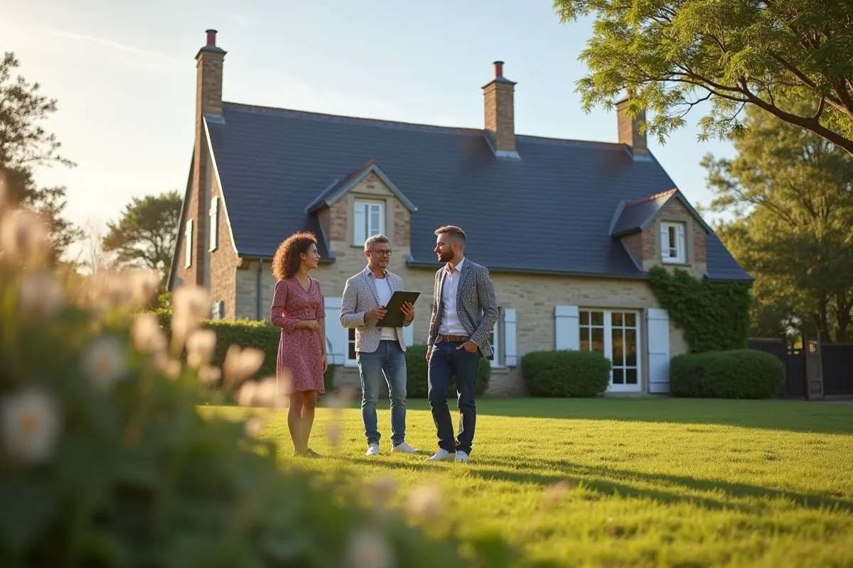 Paysage côtier de la Vendée avec maisons typiques en arrière-plan
