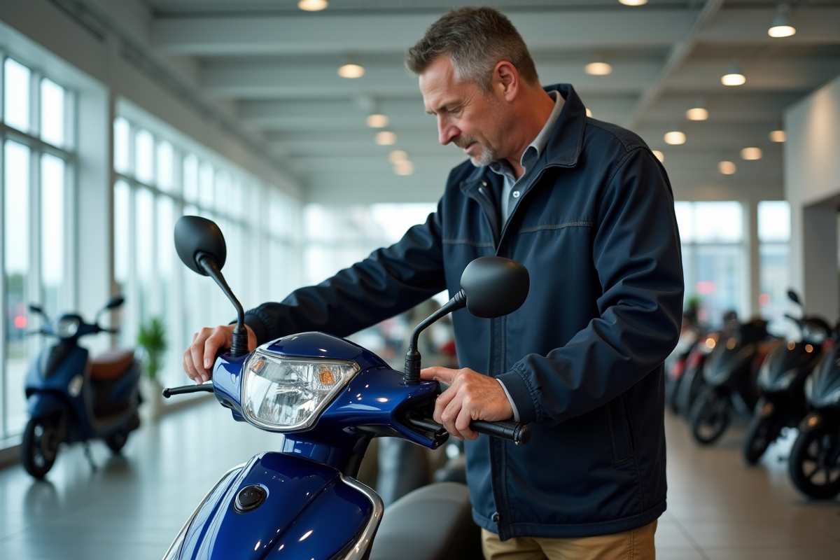 Homme inspectant le tableau de bord d