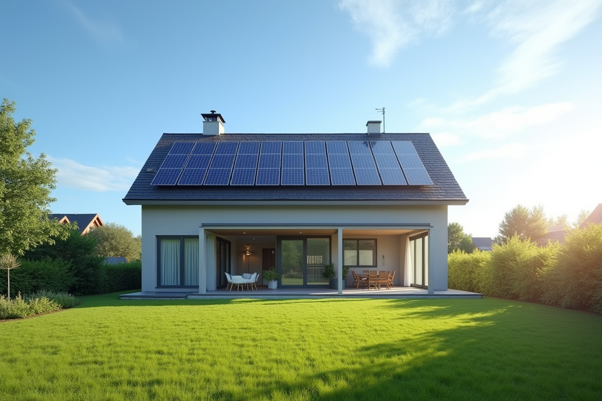 Panneaux solaires sur le toit d